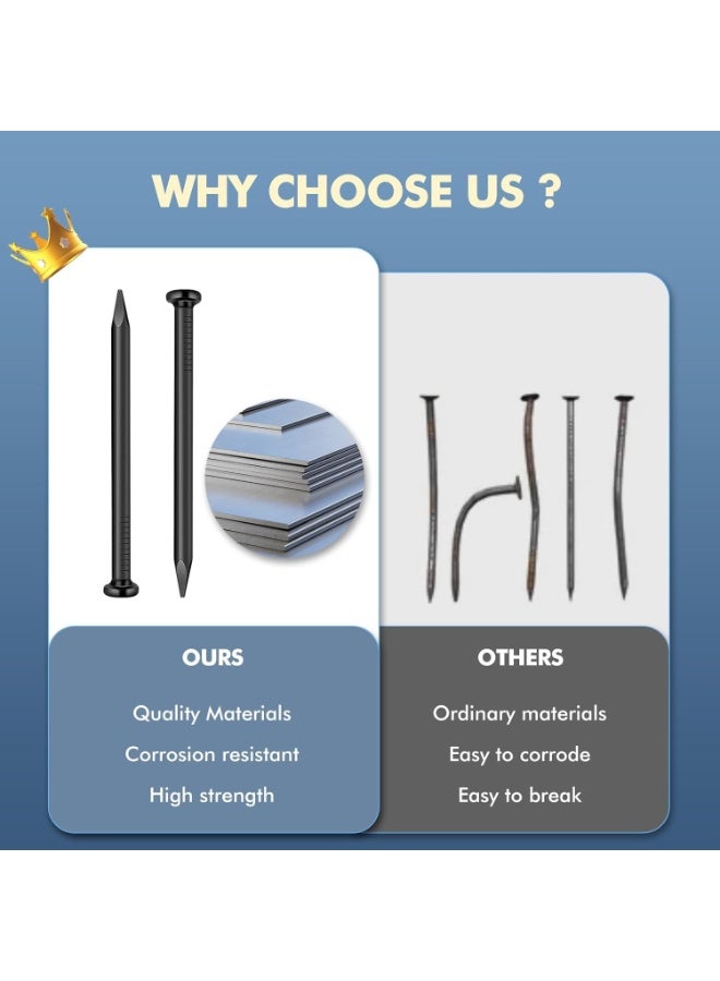 فكسر مسامير فولاذية سوداء للخرسانة والخشب - للاستخدام الداخلي والخارجي (100 قطعة في كل عبوة) - Image 4